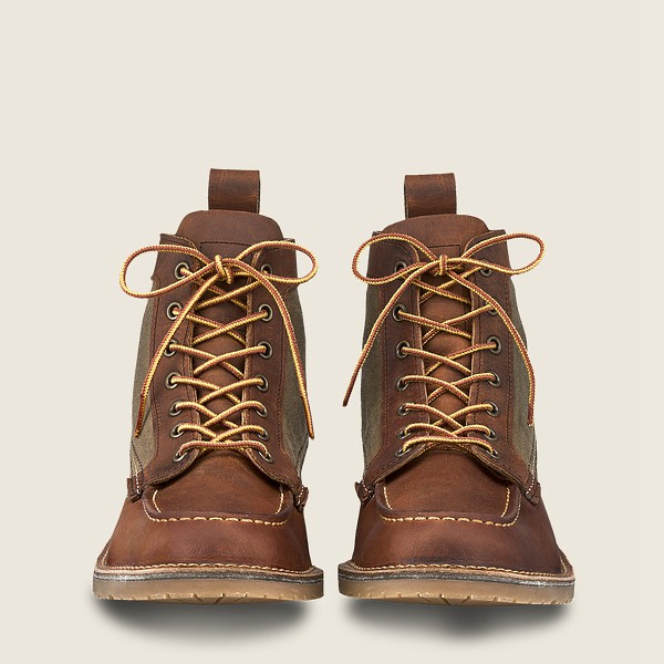 Red Wing Heritage Boots Weekender Canvas Moc - 6-Inchr Rough & Tough Læder - Brune - Herre 1287-UCRT